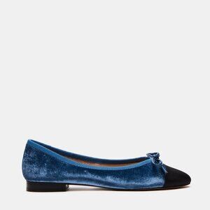 Steve Madden Ellison Blue Velvet Flats NWB
